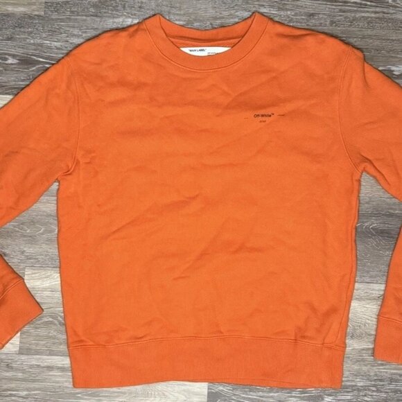 Off- White Virgil Abloh “logo” Long Sleeve Crewneck Sweatshirt - Picture 1 of 5